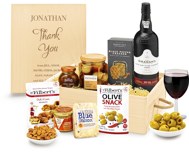 Personalised Cheese & Pâté Selection Gift Box With Port
